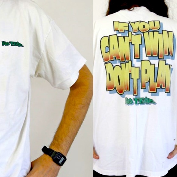 True Vintage NO FEAR T-shirt 'If You Can't Win Don't Play' 1990s - Picture 1 of 5
